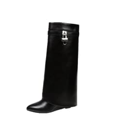 2025 Autumn New Sexy Women Punk High Motorcycle Boots Pointed Designer Straight Slim Banquet Dress Women's Over The Knee Boots