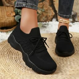 Women Breathable Flying Weave Sneakers Lightweight Soft Sole Elderly Mom Walking Shoes Summer Mesh Non Slip Casual Sports Shoes