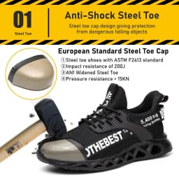 Anti-puncture Safety Shoes With Steel Toe Work Shoes Men Women Lightweight Safety Work Boots Breathable Sport Safety Shoes Unise