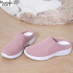 Women's Summer Shoes Plus Size Casual Single Ladies Shoes Soft Sole Cover Half Slippers Sale Shoes with Free Shipping