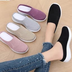 Women's Summer Shoes Plus Size Casual Single Ladies Shoes Soft Sole Cover Half Slippers Sale Shoes with Free Shipping