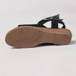 Black Pu Buckle Open Toe Fashion Comfortable Cool Wedge Heel Versatile Commuter Vacation Women's Sandals