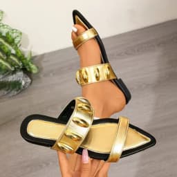 Fashion Women's Shoes Spring New Style Pointed Flat Shoes Anti Slip Versatile Women's Sandals Soft Sole Open Toe Women Slippers