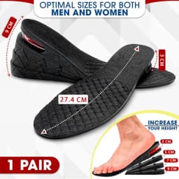 Multi-Level Height Lift Insoles, 3-9cm Air Cushion Shock Absorbing Inserts, Invisible Elevator Pads for Men & Women 1Pair/2Pairs