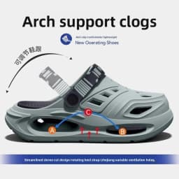Men Platform Beach Mountaineering Clogs Anti-slip Double Shock Absorb Quick Dry Odor-free EVA Water Sandals Removable Insole