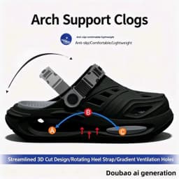 Men's Clogs Shoes Lightweight EVA Slippers Summer New Style, Non Slip Thick Sole Foot Arch Support, Outdoor Driving Cool Shoes