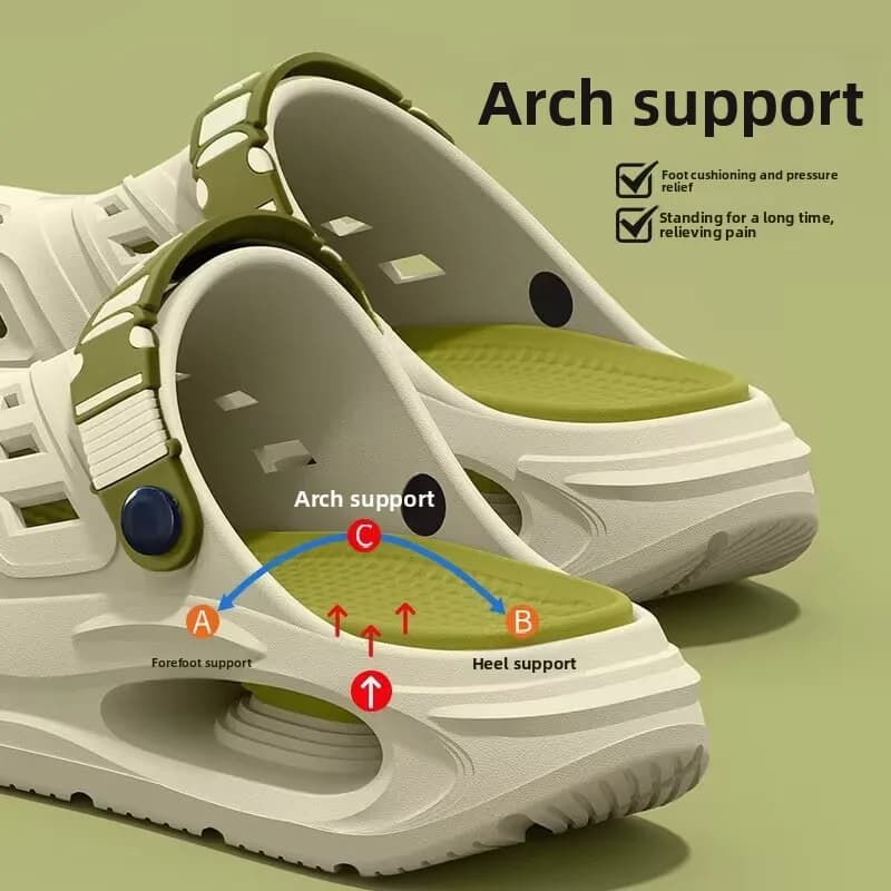Men's Clogs Shoes Lightweight EVA Slippers Summer New Style, Non Slip Thick Sole Foot Arch Support, Outdoor Driving Cool Shoes