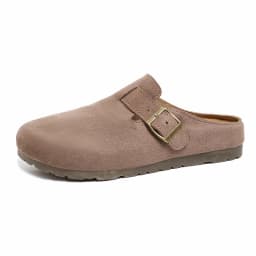 Women Retro Faux Suede Slip On Clogs Buckle Closed Toe Mules Korean Style Fashion Outdoor Flat Slippers Free Shipping Shoes