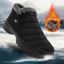 Men's snow boots, winter warm shoes, fuzzy-lined windproof hiking boots, winter insulated shoes, fuzzy-lined windproof hiking boots
