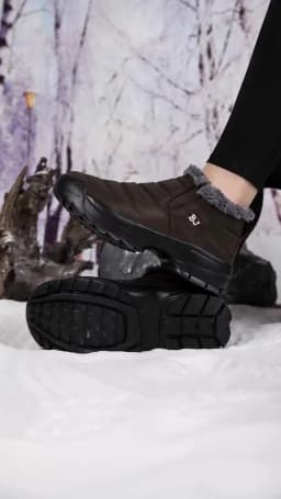 Men's snow boots, winter warm shoes, fuzzy-lined windproof hiking boots, winter insulated shoes, fuzzy-lined windproof hiking boots