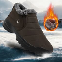 Men's snow boots, winter warm shoes, fuzzy-lined windproof hiking boots, winter insulated shoes, fuzzy-lined windproof hiking boots