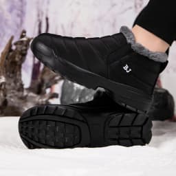 Men's snow boots, winter warm shoes, fuzzy-lined windproof hiking boots, winter insulated shoes, fuzzy-lined windproof hiking boots
