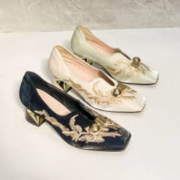 Retro Metal Buckle Square Toe New Chinese Embroidered Flower Block Heel Single Shoes Women's National Style Soft Sole Shoes