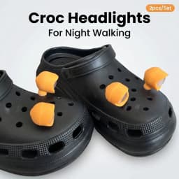 8pcs LED Shoe Lights Charms PVC Sandal Buckle Accessories For Clogs Garden Shoes, 3 Lighting Modes HeadLight Decor