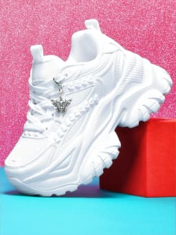 Women's Lightweight 7cm Height-Increasing White Platform Trendy Versatile Fashion Casual Vulcanized Shoes with Silver Butterfly Decoration and Chain Accessory, High Platform Trendy Versatile White Women's Comfortable Soft-Soled Shock-Absorbing Non-Slip Vulcanized Shoes, Summer Breathable Quick-Dry Mesh Sandals for Daily Walking, Fitness, and Work, White Shoes