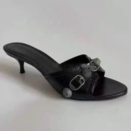 2025 Women Summer New Luxury Brand High Heel Sandals Versatile Simple Slim Heel Sandals Slippers