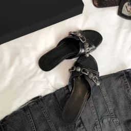 2025 Women Summer New Luxury Brand High Heel Sandals Versatile Simple Slim Heel Sandals Slippers