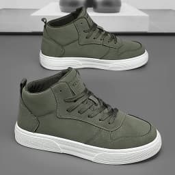 Sneakers, Spring High-Top Skate Shoes for Outdoor Sports, Lace-Up, Large Size, Comfortable and Easy to Wear