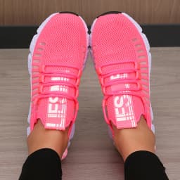 Women's Sneakers Knitted Mesh Breathable Fashionable Lightweight Soft Lace Up Shoes Flexible Trendy Exercise Walking Flat Shoes