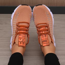 Women's Sneakers Knitted Mesh Breathable Fashionable Lightweight Soft Lace Up Shoes Flexible Trendy Exercise Walking Flat Shoes