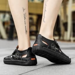 New Summer Breathable Men Sandals Fashion Roman Sandals Handmade Leather Men Casual Shoes Platform Outdoor Men's Beach Sandals