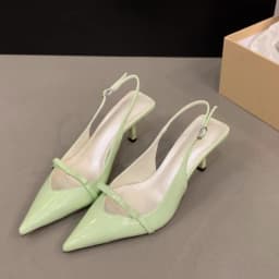 Spring New Baotou Sandals Women's Fashion Pointed Head Shallow Mouth Butterfly Knot Anti-slip Wear-resistant High Heels
