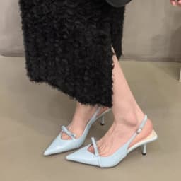 Spring New Baotou Sandals Women's Fashion Pointed Head Shallow Mouth Butterfly Knot Anti-slip Wear-resistant High Heels