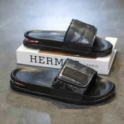 Unisex White Camo Velcro Slide Sandals Air Cushion Thick Lug Sole Adjustable Strap Non Slip Outdoor Beach Casual Slippers
