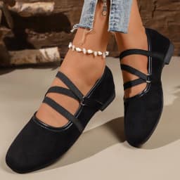 Women Crisscross Strap Ballet Flats Round Toe Mary Jane Shoes Soft Sole Walking Casual Daily Flat Shoes