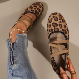 Women Crisscross Strap Ballet Flats Round Toe Mary Jane Shoes Soft Sole Walking Casual Daily Flat Shoes