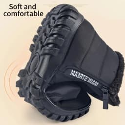 Men's Autumn Winter Side Zipper Snow Ankle Boots Waterproof Plush Lined Warm Casual Cotton Shoes, Free Shipping