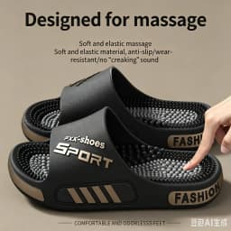 Massage Slippers Men's Summer Indoor Home Bathroom Bath Sole Acupoints Foot Therapy Non-slip Sandals Men's Men Slippers  Shoes