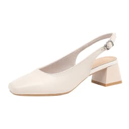 New Mid Thick Heel High Heels Women's Shoes French Baotou Shallow Mouth Sandals Women's Summer Large Coarse Heeled Sandals
