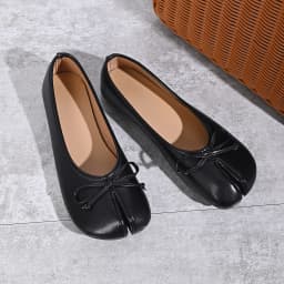 Soft Split Toe Tabi Ballet Flats Women Bowknot Leather Round Toe Ballerina Shoes Low Heel Slip On Loafers Casual Moccasins 2026