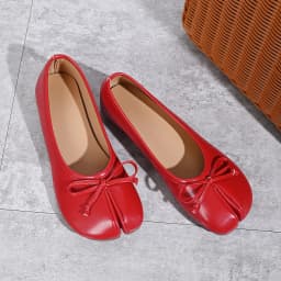 Soft Split Toe Tabi Ballet Flats Women Bowknot Leather Round Toe Ballerina Shoes Low Heel Slip On Loafers Casual Moccasins 2026