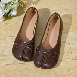 Soft Split Toe Tabi Ballet Flats Women Bowknot Leather Round Toe Ballerina Shoes Low Heel Slip On Loafers Casual Moccasins 2026