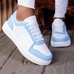 ZERJER Unisex Sneakers, New Arrival Large Size Classic Retro Men's Sports Skate Shoes, White Thick-Soled Tennis Shoes, Solid Col