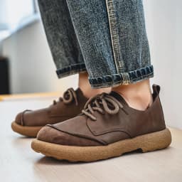 Luxury Brand Men's Casual Shoes Fashion Handmade Walking Shoes Lightweight Leisure Footwear Outdoor Sneakers Leather Work Shoes