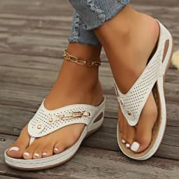 Summer Womens Orthopedic Sandals Orthopedic Flip-Flops with Arch Support Thick Sole Slippers Non-Slip for Daily Wear Beach