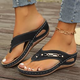 Summer Womens Orthopedic Sandals Orthopedic Flip-Flops with Arch Support Thick Sole Slippers Non-Slip for Daily Wear Beach