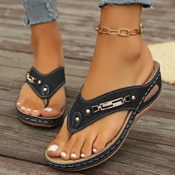Summer Womens Orthopedic Sandals Orthopedic Flip-Flops with Arch Support Thick Sole Slippers Non-Slip for Daily Wear Beach