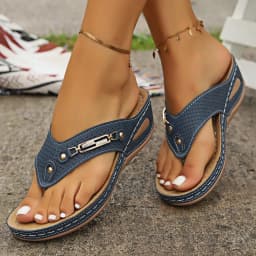 Summer Womens Orthopedic Sandals Orthopedic Flip-Flops with Arch Support Thick Sole Slippers Non-Slip for Daily Wear Beach