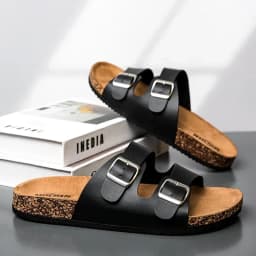 Fashion Classic Unisex Slippers For Men Comfortable Summer Cork Shoes For Men Outdoor Sandals Microfiber Plus Size 36-46