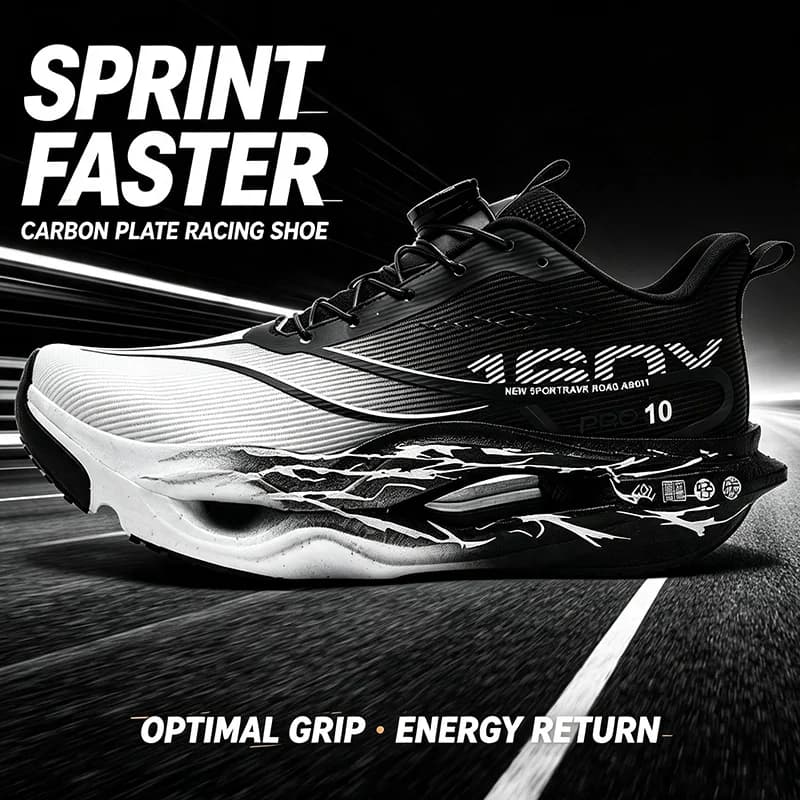 Carbon Plate Racing Running Shoes Non-Slip Men Ultra Light Elastic Cushion Athletic Sneakers Speed Training Marathon Sport Shoes