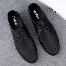 Men's leather shoes soft soles four seasons plus size casual leather shoes fashion trendy youth party Versatile driving shoes
