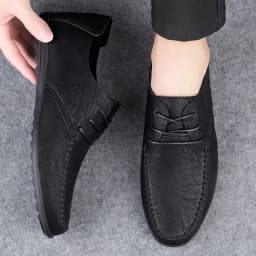 Men's leather shoes soft soles four seasons plus size casual leather shoes fashion trendy youth party Versatile driving shoes