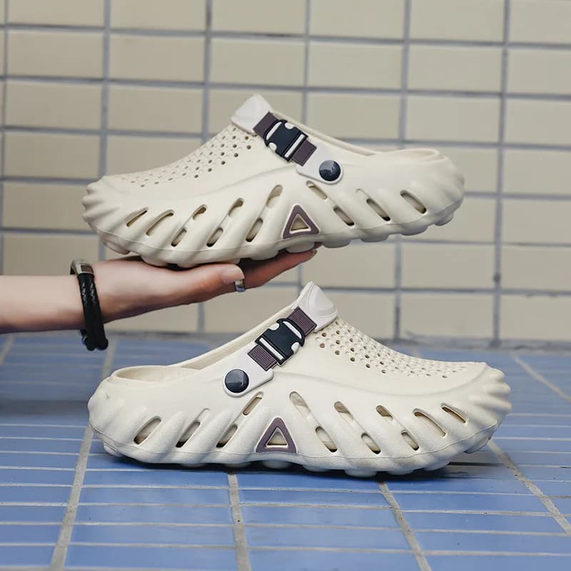 2026 New Brand Men's Slip-on Shoes - Soft and Comfortable Shoes Outdoor Waterproof Heightening Cool Shoes EVA Beach Shoes