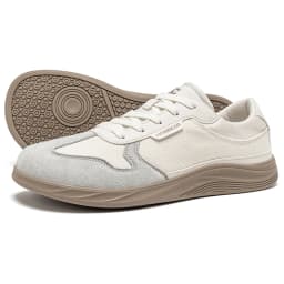 HOBIBEAR Men Women Wide Toe Box Shoes | Minimalist Artificial Leather Canvas Sneakers Lightweight Casual Lace Up Walking Shoe