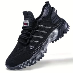 Mens All Season Breathable Mesh Sports Shoes Casual Stylish Non Slip EVA Sole Lace Up for Running Walking Outdoor Activities