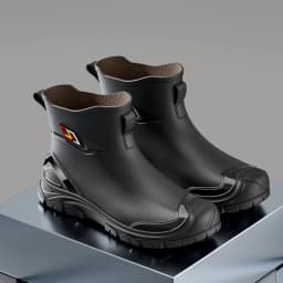 Men's Simple Style Non-Slip Waterproof Flat-Soled Rubber Boots for Outdoor Work Commute Fishing Kitchen High-Quality Rain Boots